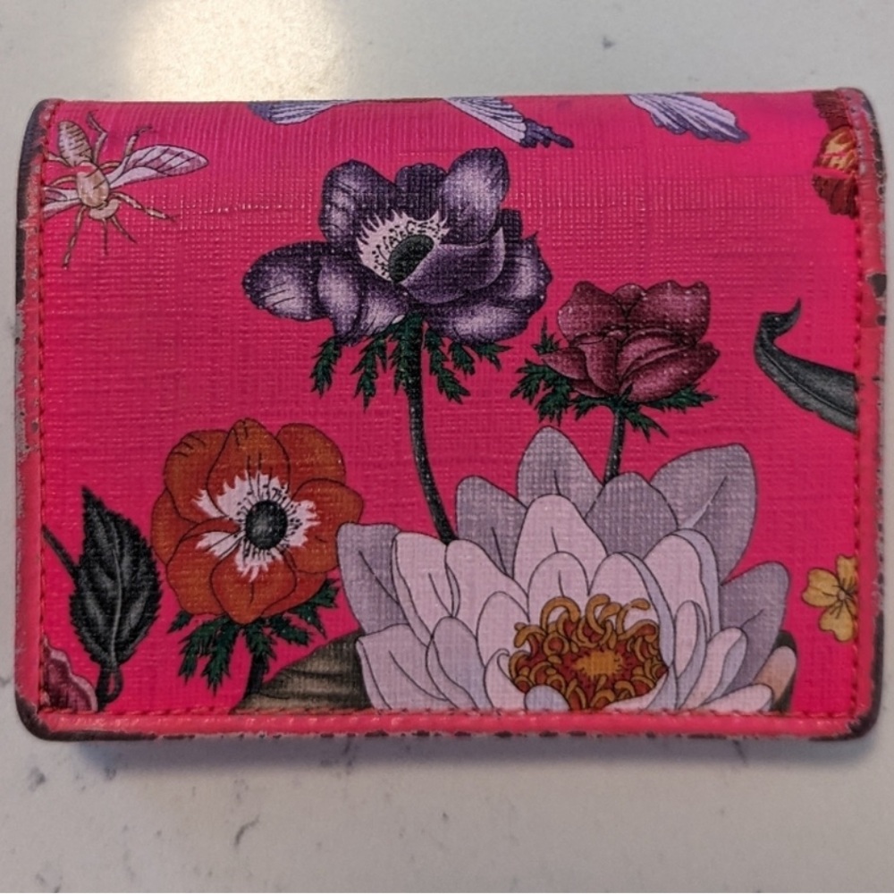 Gucci Pink Floral GG Horsebit Card Case - Picture 3 of 11